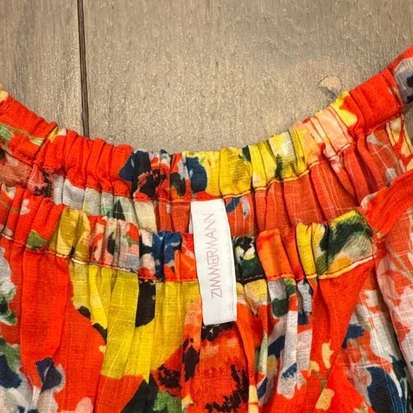 Zimmermann kids red floral alright cotton dress - Picture 2 of 6